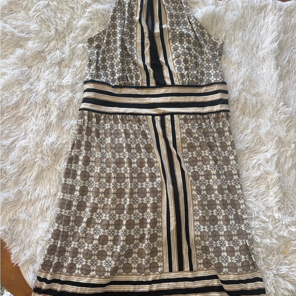 New York & Company Boho Floral Stripe Halter Dress Size M